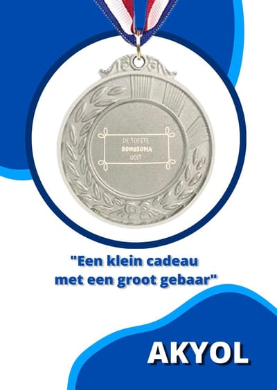 Akyol - de tofste bonusoma ooit medaille zilverkleuring - Oma - familie - cadeau