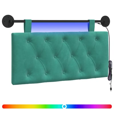 vidaXL - Hangend - hoofdbord - Turquoise - Fluweel