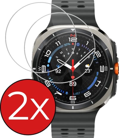 Screenprotector - 2 Stuks - Geschikt voor Samsung Galaxy Watch Ultra - Sterk & Shockproof - Tempered Glass - Gehard Glas - Beschermglas Screen Cover - Bescherm Protector voor Smartwatch