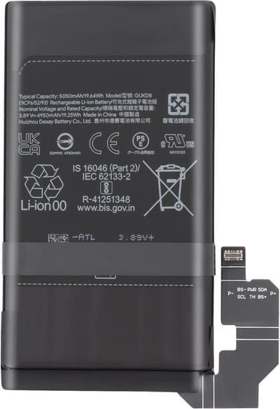 Google, Interne batterij voor Google Pixel 8 Pro 5050mAh model GUKD8, Zwart