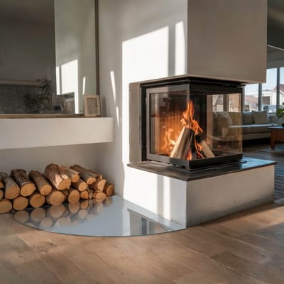 Coloray Vloerplaat Houtkachel - Vloerplaat Openhaard - 100 cm x 100 cm - Houtkachel Accessoires - Grijs Vloerplaat Kachel - Verwarmingsaccessoires - Plaat voor Onder Houtkachel - Open Haard Accessoires - Vloerplaat Voor Kachel