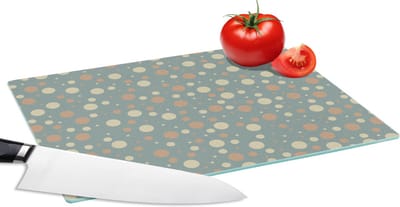 Glazen Snijplank - 28x20 - Stippen - Patroon - Grijs - Snijplanken Glas