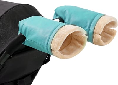 Kinderwagen Handmof - Warme Kinderwagen Accessoires - Buiten Wandelen - Winddicht Fleece - 26 x 20 cm - Blauw