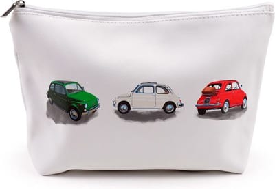Toilettas - Fiat 500 - Groen&Wit&Rood - PVC - 19x29x6cm
