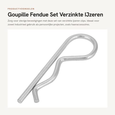 Dailygoods- Goupille B-Type 10 Stuks - Gegalvaniseerd Ijzer - Duurzaam - Haarspeld - Industrieel Gebruik - Afmetingen 3*60mm - Splitpen