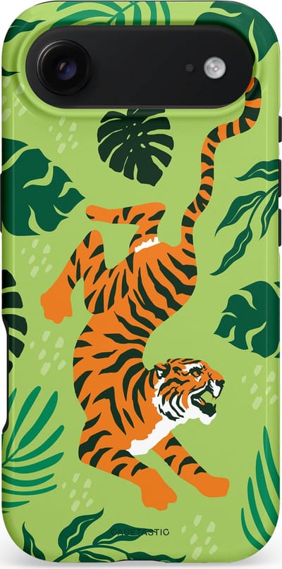Casetastic hoesje geschikt voor Apple iPhone Air - MagSafe - Dubbellaagse bescherming - Tijgerwoud - Fashion Case - Olijfgroen Goud