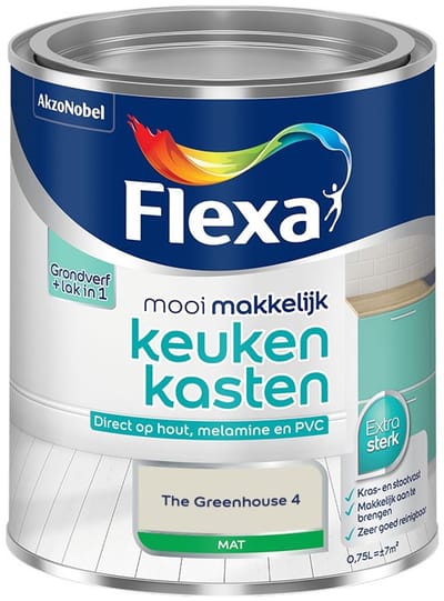Flexa - Mooi Makkelijk Keukenkasten Mat - The Greenhouse 4 - Mengverf - 750 Ml