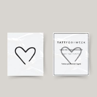 Tijdelijke tattoo onderbroken hartje | Neptattoo volwassenen | Tijdelijke tattoo voor volwassenen | Temporary tattoo | Plaktattoos voor volwassenen | Neptattoos | Probeer zorgeloos een tattoo | tattforaweek