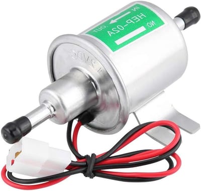 Elektrische Brandstofpomp - Universele Benzinepomp - Motor Ondersteuning - Aluminium Legering - 12 Volt - Zilver