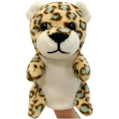 Jungle Dieren Handpop Pluche Speelgoed Cartoon Dier Vingerpop Rollenspel Vertel Verhaal Doekpop Educatief Speelgoed voor Kinderen 9cm beige