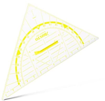 Wandbord geodriehoek 80 cm met handgreep - transparant