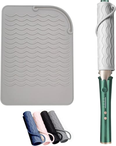 Hittebestendige siliconen mat voor het stylen van haar met een stijltang, krultang en andere stylingtools