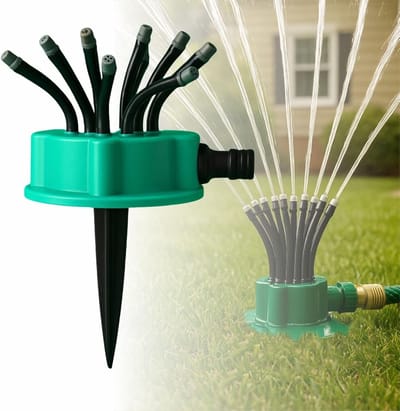 Ulisem - Grassproeier - 360° roterend - Met 3/4 inch aansluiting - Verstelbare sproeihoek 15-45° - Abs-kunststof met tpr-basis - Voor tuin en erf - Zeef water geven - Snel te monteren