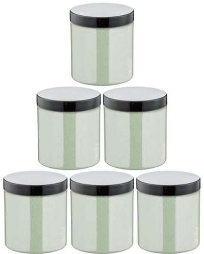 Scrubzout Dennen - 300 gram - Pot met zwarte deksel - set van 6 stuks - Hydraterende Lichaamsscrub