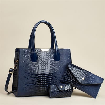 Nieuwe Mode Pendel Tas Drie Delen Enkele Schouder Crossbody Handtas Dames Tas Hagedisprint Mode Dames Tas .