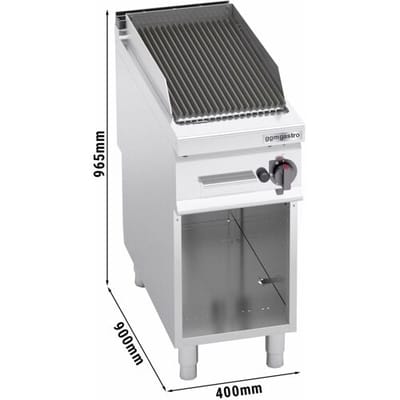 GGM Gastro Gas Lavasteingrill - 9 kW Zilver