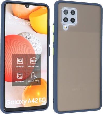 Hoesje Geschikt voor de Samsung Galaxy A42 5G - Hard Case Backcover Telefoonhoesje - Blauw