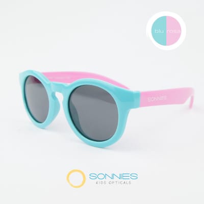 Sonnies - Kinder Zonnebril Roma Duo Blu Rosa - Leeftijd 1 jaar - 2 jaar - 3 jaar - gepolariseerde glazen met UV400 bescherming - lichtgewicht frame - buigzaam flexibel - jongens en meisjes - kinderzonnebril - Zonnebril Kind - kleur blauw roze
