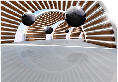 Fotobehangkoning - Behang - Vliesbehang - Fotobehang -  Sky Tunnel - 3D - 300 x 210 cm