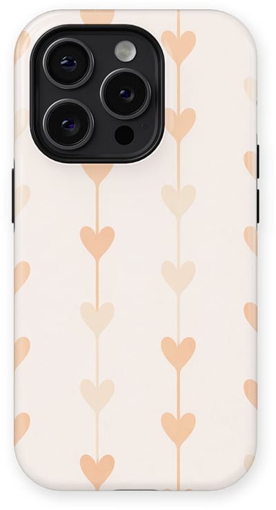 Tough Hoesje met Hartjes geschikt voor iPhone 14 Pro | Little Love Tough Case Geschikt voor Mag | Hartjes Print Backcover geschikt voor iPhone 14 Pro Vertical Hearts