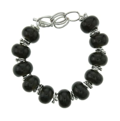 Behave - armband met zwarte glaskralen - stijlvol accent bij avondlooks