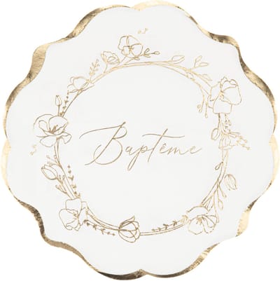ARTYFETES - 16 papieren servetten doop 33 x 33 cm gouden bloemen