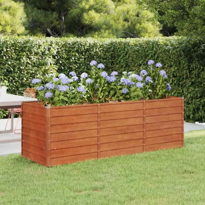vidaXL - Plantenbak - verhoogd - 240x80x77 - cm - cortenstaal - roestig