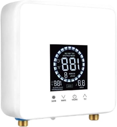 Doorstroomverwarmer Elektrisch - Boiler Badkamer - Snel Warm Water - LCD Temperatuur Display - 225x210x75mm - Wit