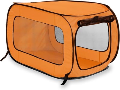 Draagbare Huisdieren Bench - Reis Kooi - Reizen Kamperen - Inklapbaar Pop-up - 91 x 56 x 56 cm - Oranje