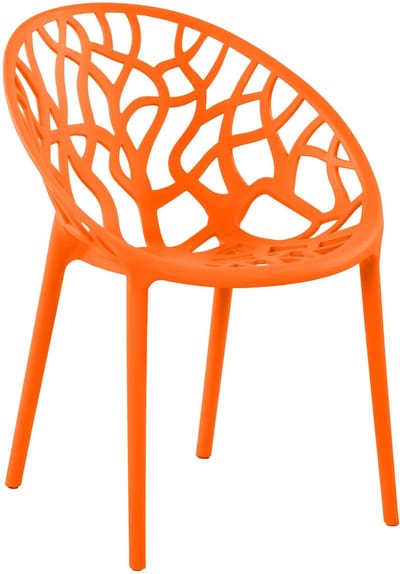 CLP Hope stapelbare Tuinstoel - Weerbestendig & UV-bestendig - Kunststof Stoelen met Armleuningen - Modern Design - oranje