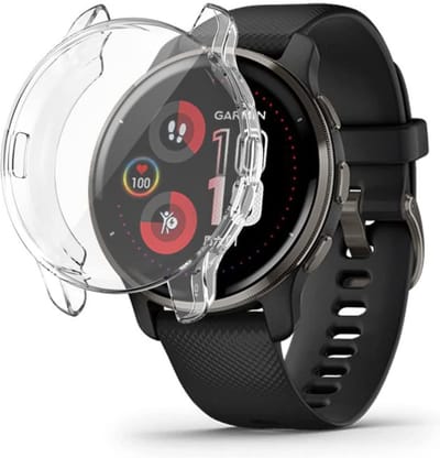 Strap-it TPU case - transparant bescherm hoesje geschikt voor Garmin Venu 2 Plus - doorzichtige beschermhoes voor Garmin Venu 2 Plus