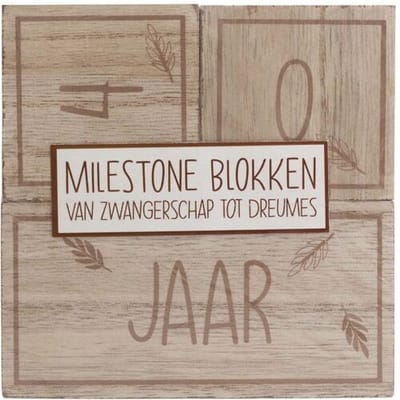 Prénatal milestone blokken hout Brown unisex