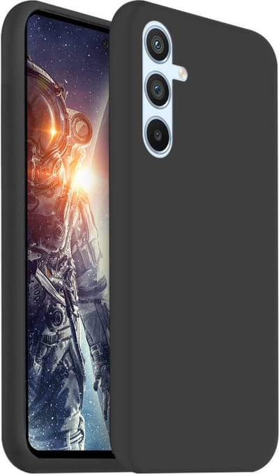 Casemania Hoesje Geschikt voor Samsung Galaxy S23 FE - Siliconen Back Cover - Zwart