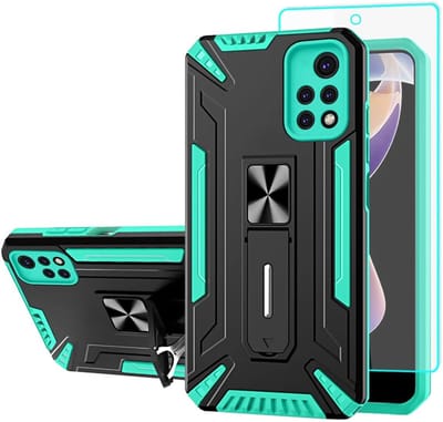 Beschermende Hoes met Kickstand voor Redmi Note 11 Pro - Schokbestendige Case met HD Screen Protector en Militaire Kwaliteit voor Optimale Bescherming