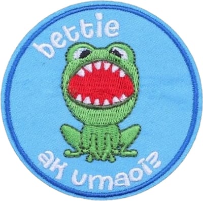Strijkapplicatie/strijkembleem - Carnaval - Oeteldonk - kikker - bettie ak umaoi? - 7.5x7.5cm