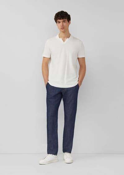 s.Oliver - male - Benito: chinojeans met elastische tailleband in linnenmix