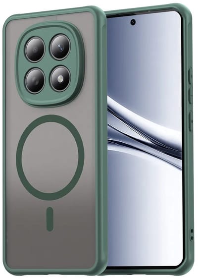 MobyDefend Hoesje - Geschikt voor Xiaomi Redmi Note 15 5G - Case Geschikt voor MagSafe - Mat Transparant Met Gekleurde Rand - Groen