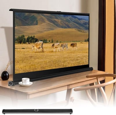 Projectiescherm Bureau - Filmscherm Draagbaar - Thuisbioscoop Creëren - Oogvriendelijk Ontwerp - 40 Inch 4:3 - Zwart
