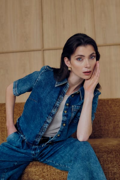 Cross hopcar denim shirt | Random Blue - Random Blue / 38