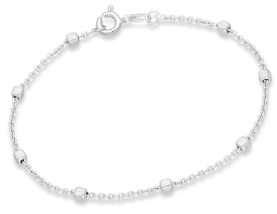 Joy|S - Zilveren armband - blokjes - gehodineerd / rhodium - karabijn sluiting - Italy