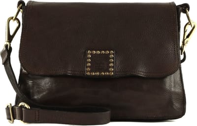 CAMPOMAGGI Leren Schoudertas Leto Crossbody Bag Moro Donkerbruin