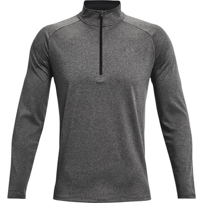 Under Armour UA Tech 2.0 1/2 Zip-GRY Heren Sporttrui - Carbon Heather - Zwart