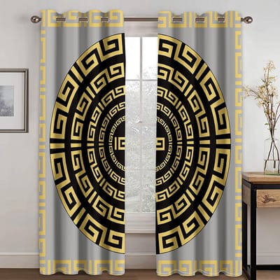 Zwart Barok S Modern Luxe Ontwerp 2 Panelen Lichtdoorlatende Raambekleding Voor Woonruimte Slaapkamerruimte Keukenruimte Raamgordijn Decor 100W130H(CM)40x51in&Grommet Top