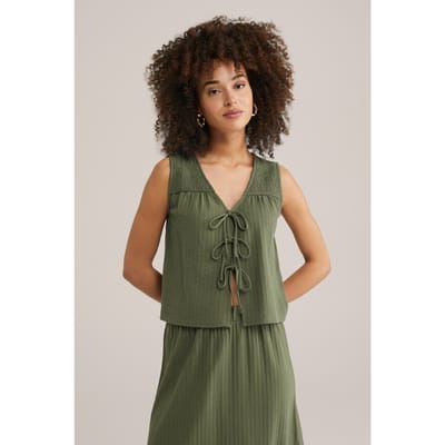 WE Fashion Singlet Army Green Taglia: S | Canottiere Outlet | Donna | Verde