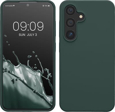 kwmobile telefoonhoesje geschikt voor Samsung Galaxy S24 - Hoesje met siliconen coating - Smartphone case in blauwgroen
