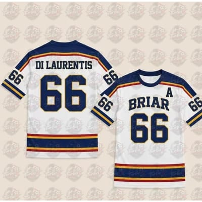 2026 Hot Off Campus Briar University Hockey Jersey Graham 44 Di Laurentis 66 Cosplay T-shirt Mannen Vrouwen Zomer Streetwear T-shirts 6XL blue