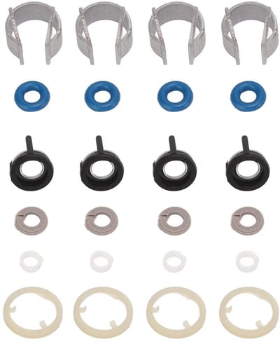 Dailygoods- Brandstofinjector Reparatie Kit - 4 Sets Afdichtingen - O-Ringen/Rubber - Metalen Componenten - Professionele Kwaliteit - Duurzame Prestaties - Injectorafdichting