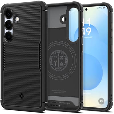 Spigen Core Armor MagFit - Hoesje Geschikt voor Samsung Galaxy S25 - Back Cover Compatibel met MagSafe en Qi2 - Militaire Standaard - Air Cushion - Matte Zwart