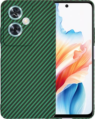 Hoesje geschikt voor Oppo A79 / OnePlus Nord N30 SE - Techsuit Carbonite FiberShell Carbon Back Cover - Groen