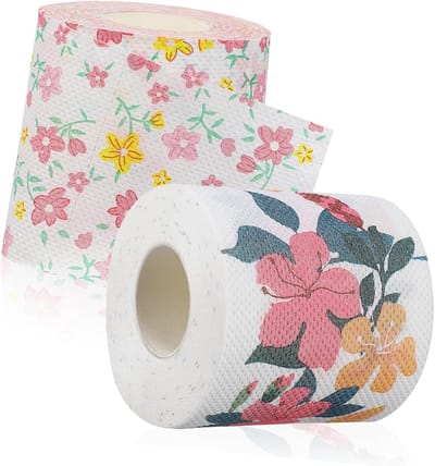 Gedessineerd Toiletpapier - Decoratieve Servetten - Thuis Kantoor - Bloemmotief Bedrukt - 10.5 cm